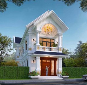 Mẫu Nhà 2 Tầng Tân Cổ điển Mái Nhật